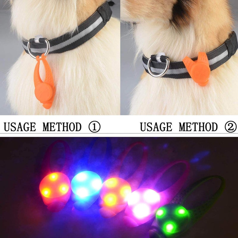 AMNQUERXUS Pet Dog Cat Collar LED Christmas Lights, Clip on Light Up Dog Collar Light Gifts for Small Medium Large Dogs Cats Visible, Safe & Seen at Night, Waterproof (5 Pack) - Image 3